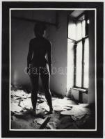 cca 1980 Kotnyek István: Akta, feliratozott vintage fotóművészeti alkotás, 24x18 cm