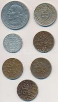 Szlovákia 1939. 5K Ni + 1940. 1K Cu-Ni + 1942. 20h Al + Csehszlovákia 1947. 50h Br + 1948. 50h Br + ...