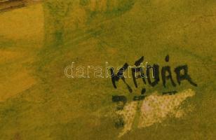 Kádár jelzéssel: Alakok lovakkal. Tempera, karton, 64×53 cm