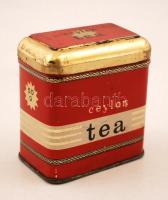 Ceylon teás doboz, fém, 7×8 cm
