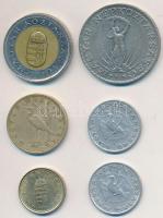 1969. 10f Al (2x) egyik vékony "0" a másik támpéldány + 1971. 10Ft címerben részben szín n...