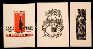 Kaczur jelzéssel: ex libris, klisé, papír, 3db, 11x6cm