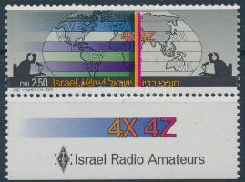 Radio Broadcasting stamp with tab, Rádiózás tabos bélyeg