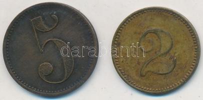 Ausztria ~1920. 2db fém zseton Bécs, Leoben T:2 Austria ~1920. 2pcs of metal jetons Vienna, Leoben C:XF