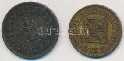 Ausztria ~1920. 2db fém zseton "Bécs", "Leoben" T:2
Austria ~1920. 2pcs of meta...
