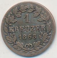 Német Államok / Bajorország 1868. 1kr Ag T:2- patina German States / Bavaria 1868. 1 Kreuzer Ag C:VF patina