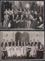 1931-1937 Budapest társasági élete, bálok és bálozók, 4 db feliratozott vintage fotó, 11,5x18 cm
