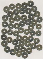 Kína 56db-os rézpénz tétel, közte hamis darabokkal T:3,3- China 56pcs of copper coins, including fake pieces C:F,VG