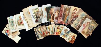 cca 1930-50 Vegyes szentkép tétel, 50db, különböző méretben és minőségben, cca 5x3cm és 11x6cm