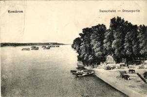 Komárom, Komárno; Duna részlet / river Danube (vágott / cut)