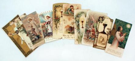 cca 1900-50 Vegyes, litho szentkép tétel, 10db, különböző méretben és minőségben, cca 11x6cm