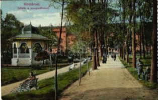 Komárom, Komárno; Sétatér, zenepavilon / promenade, music pavilion (EK)