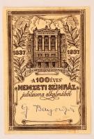 1937 Bajor Gizi (1893-1951) Kossuth-díjas színésznő aláírása a Nemzeti Színház jubileumi emléklapján