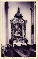 Eger, Ferences templom belseje, a Fájdalmas oltár; a Szent Ferenc Rend kiadása