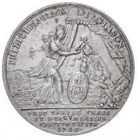 Német Államok / Türingia 1710. "XIV. Lajos vereségei" kétoldalas Sn szatirikus emlékérem mesterjegy nélkül, Christian Wermuth (1661-1739) munkája (35,23g/43mm) T:2- ph. / German States / Thuringia 1710. "Victories over Louis XIV" two-sided Sn satirical medallion without signature. Work of Christian Wermuth (1661-1739) "PHILISTER UBER DIR SIMSON - POST VARIAS VRBES ET DVAVAM GALLIS EREPTVM D 27 IVN 1710 / IL SAIT S'ACCOMMODER AUX DAMES -LUDOVIC MAGN ANNA ILLO MAIOR" (35,23g/43mm) C:VF edge error