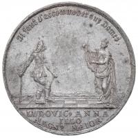 Német Államok / Türingia 1710. "XIV. Lajos vereségei" kétoldalas Sn szatirikus emlékérem m...