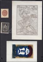 8 db ex libris: Boromisza Tibor, Divéky József, Kozma Lajos, Petry Béla, Radványi Román Károly, Turi...