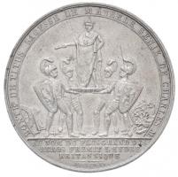 Franciaország 1804. Napóleon megkoronázása Sn emlékérem. Szign.: Merlen F. (29,28g/43,5mm) T:2 kis ph. / France 1804. Coronation of Napoleon Sn medal. BONTE DE TITUS SAGESSE DE M. AURELE GENIE DE CHARLES M - AU NOM DU PLUS GRAND DES HEROS FREMIT LHYDRE BRITANNIQUE / NAPOLEON BONAPARTE LE TRES GLORIEVX ET TRES AVGVSTE EMPEREVR SE FAIT SACRER ET OINDRE A PARIS PAR PIE VII SOVVERAIN PONTIFE - II DECEMB. MDCLLLXVVVVVVVIIIIIIIII. Sign.: Merlen F. (29,28g/43,5mm) T:2 small edge error