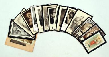 cca 1890-1970  Vegyes gyászjelentéskártyák, különböző méretben és minőségben, 16db, cca 9x6cm és 12x9cm között