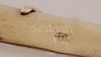 Wolkenstein und Glückselig kosár, csiszolt üvegbetéttel, jelzett, ezüstözött alpakka, m:16 cm