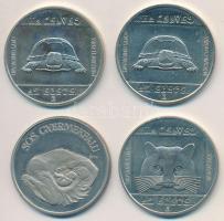 1985. 100Ft "Természetvédelem - Mocsári teknős" (2x) + 100Ft "Természetvédelem - Vadm...