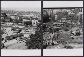 cca 1970 Budapest, Moszkva téri változások, 4 db korabeli negatívról készült modern nagyítások, 18x13 cm