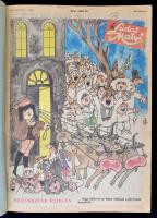 A Ludas Matyi c. szatirikus hetilap 1975-ös, XXXI. évfolyamának számai egybekötve. Teljes évfolyam. Korabeli egészvászon-kötésben.