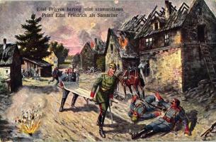 Eitel Frigyes herceg mint szamaritánus / Prince Eitel Friedrich as Samaritan, injured soldiers, WWI