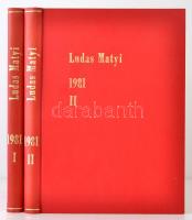 A Ludas Matyi c. szatirikus hetilap 1981-es, XXXVII. évfolyamának számai egybekötve. Teljes évfolyam. Korabeli egészvászon-kötésben, két kötetben.