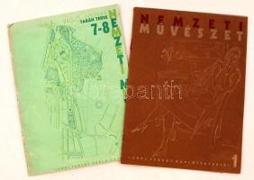 cca 1935 Nemzeti művészet 2 száma, az egyikben a Tabán terve (rosszul elvágott példány), a másik szám hátsó fedőborítója és néhány sarka hiányos, 27x20cm