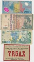 1904. 10K román felülbélyegzéssel (2x) + Románia 1945-1999. 20L-10.000L (5xklf) + Románia DN "R...
