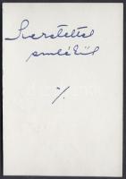 Fónay Márta (1914-1994) színésznő aláírása őt magát ábrázoló fotón, illetve hátlapján üdvözlő sorokk...