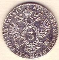 Ausztria/magyar verdejel 1843E 3Kr Ag T:2/3 R!