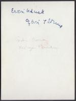 Győri Ilona (1929-2001) színművésznő aláírása őt magát ábrázoló fotón