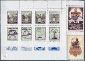 Reprint: Irredenta fogazott és vágott levélzáró ív nyomáspróbái (4 db) + 4 db levélzáró