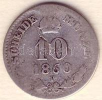 Ausztria/olasz verdejel 1860V 10Kr Ag T:3/4