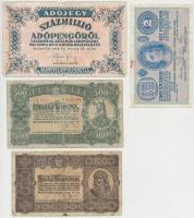 10db klf krajcár, korona, pengő bankjegy, közte 1849. 30kr "Kossuth bankó", 1920. 500K &qu...