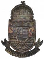 ~1905. "Királyért és Hazáért" magyar királyi csendőr sapkajelvény (82x61mm) T:2- horpadt