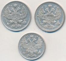 Orosz Birodalom 1914-1915. 15k Ag + 20k Ag (2x) T:2 Russian Empire 1914-1915. 15 Kopeks Ag + 20 Kope...