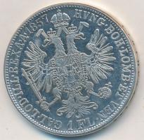 1857E 1Fl Ferenc József ezüstözött fém hamisítványa /silver plated metal fake C:XF