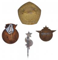 4db-os vegyes magyar jelvény és kitűző tétel, közte "Önkéntes Tűzoltó", "III. Osztály...