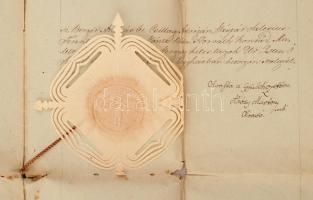 1842 A Zalavári Szent Adorján gyülekezet részére történt örökségrendelés dokumentálása, a rend pecsé...