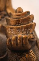 Nevető Buddha, bronz, jelzés nélkül, m:21 cm,  6×15 cm