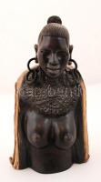 Női félakt, afrikai faragott ébenfa, m:26 cm