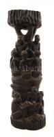 Életfa, afrikai faragott ébenfa, m:28 cm