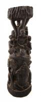 Életfa, afrikai faragott ébenfa, m:28 cm