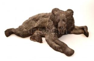 Barnamedve, öntött vas, jelzés nélkül, m:9 cm, h:27 cm