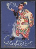 Kónya Zoltán (1891-?): Celofilter, plakátterv, vegyes technika, papír, jelzett, 19×14 cm