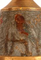 Réz kolomp, kopott zománccal, m:22 cm