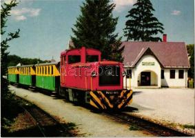 18 db MODERN színes, vasutas motívum képeslap, Széchenyi-hegyi gyermekvasút, Szilvásvárad, Szobi Gaz...